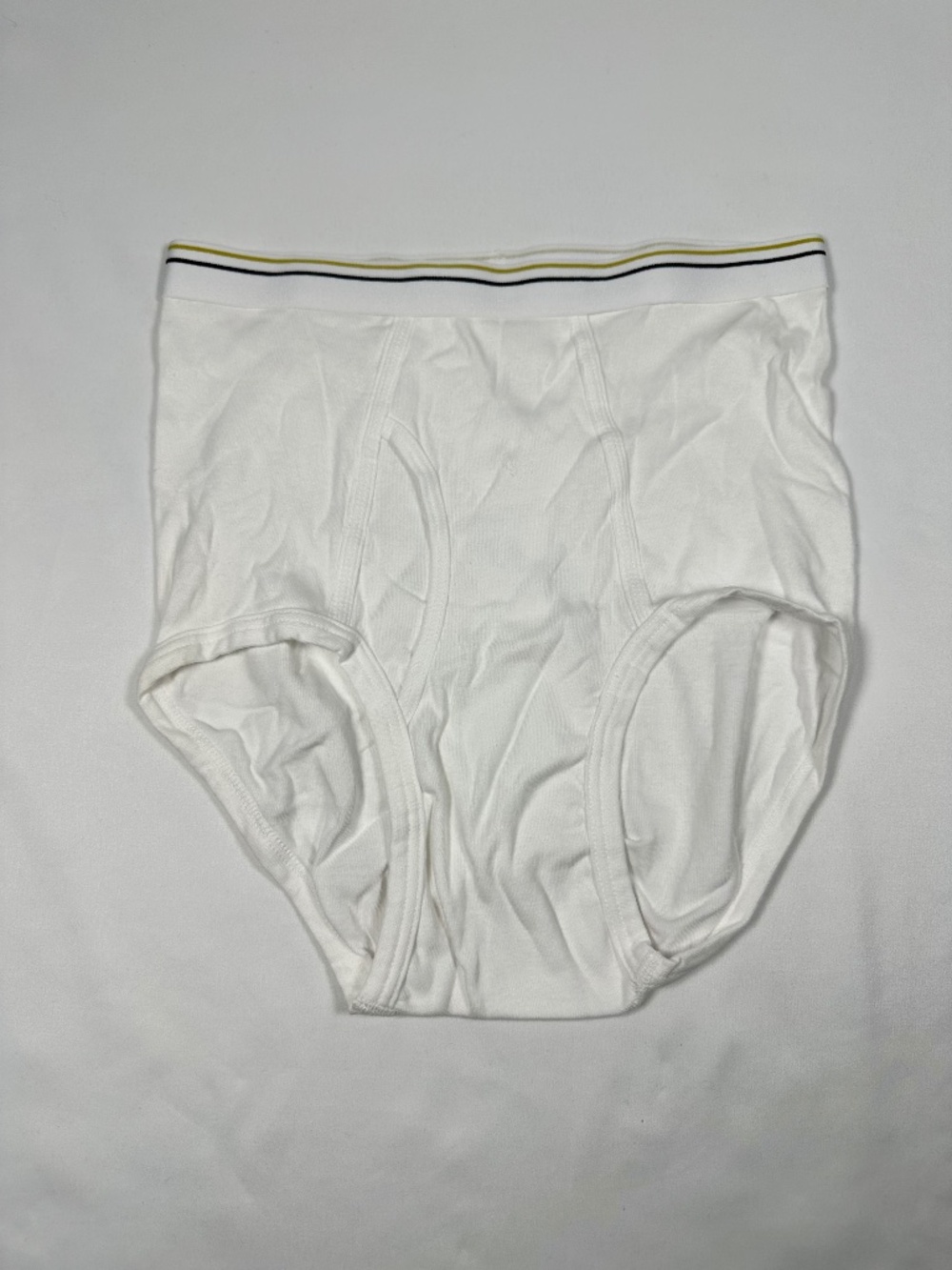 Stafford Classic White Briefs Size 32 Underwear 5 Pack Striped Waistband NEW